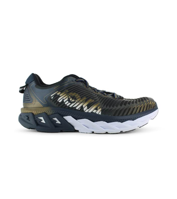 HOKA ONE ONE ARAHI (2E) MENS MIDNIGHT NAVY METALLIC GOLD