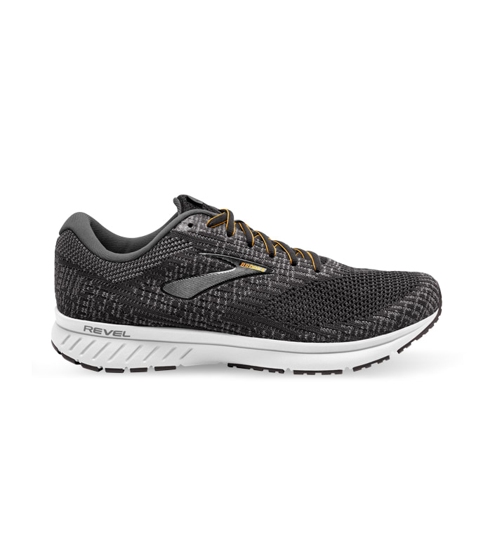BROOKS REVEL 3 MENS TURBULENCE BLACK ORANGE