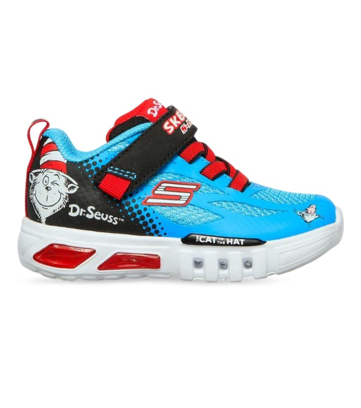 SKECHERS FLEX GLOW LIGHTED THINGS (TD) KIDS BLUE BLACK