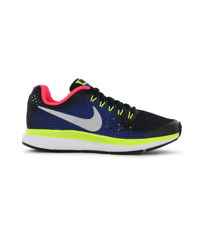 NIKE ZOOM PEGASUS 34 GS KIDS BLACK CHROME VOLT