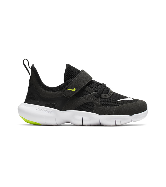NIKE FREE RN 5.0 (PS) KIDS BLACK WHITE-ANTHRACITE-VOLT