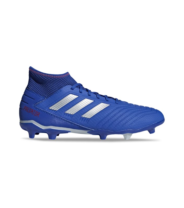 ADIDAS PREDATOR 19.3 FG MENS BLUE SILVER METALLIC. ACTION RED