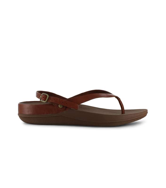 FITFLOP FLIP LEATHER WOMENS DARK TAN