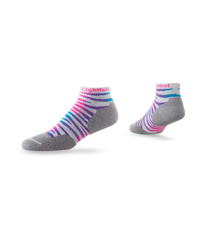 LIGHTFEET PREDATOR MINI CREW WHITE FLURO PINK
