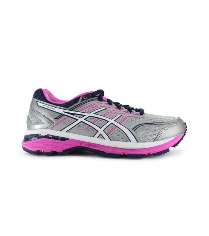ASICS GT-2000 5 (2E) WOMENS MIDGREY WHITE PINK 