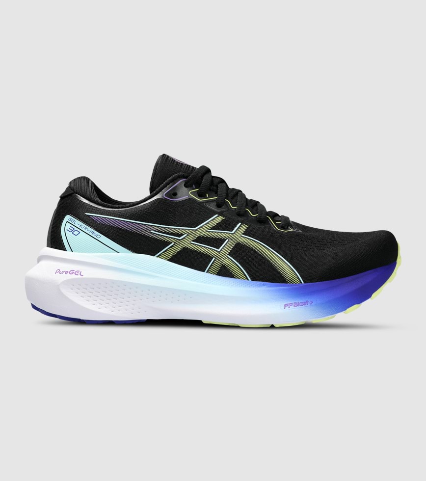 ASICS GEL KAYANO 30 WOMENS BLACK GLOW YELLOW The Athlete s Foot