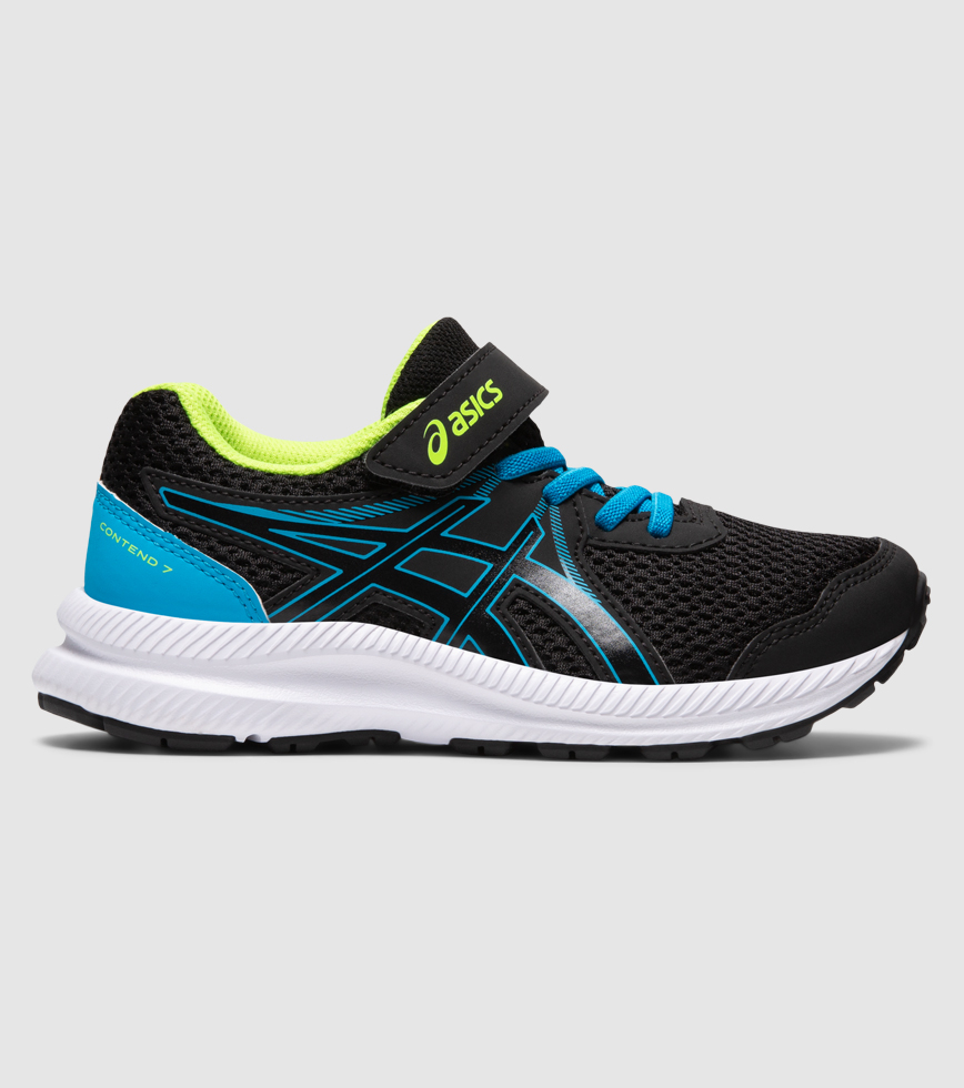ASICS CONTEND 7 PS KIDS BLACK DIGITAL AQUA The Athlete s Foot