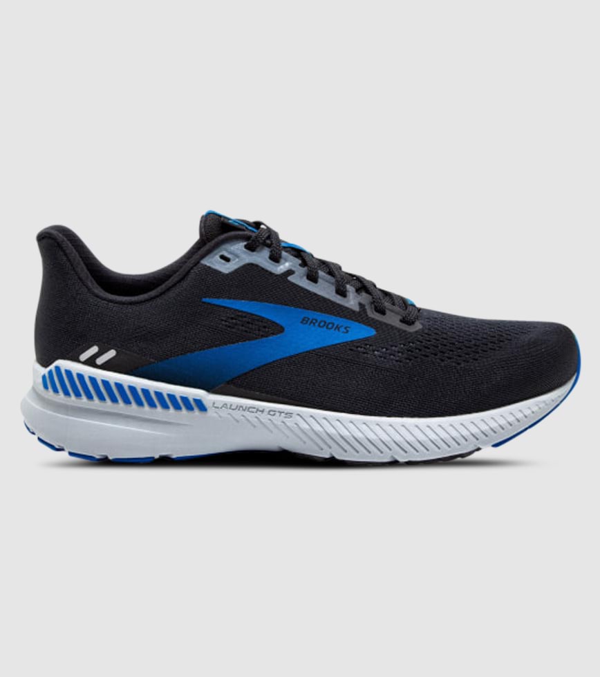 BROOKS LAUNCH GTS 8 MENS BLACK GREY BLUE The Athlete s Foot