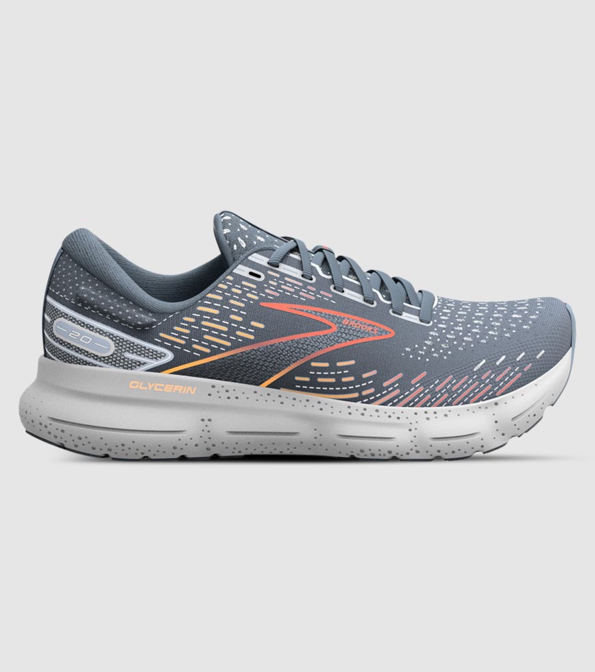 BROOKS GLYCERIN 20 MENS GREY CHILI OIL ORANGE The Athlete s Foot