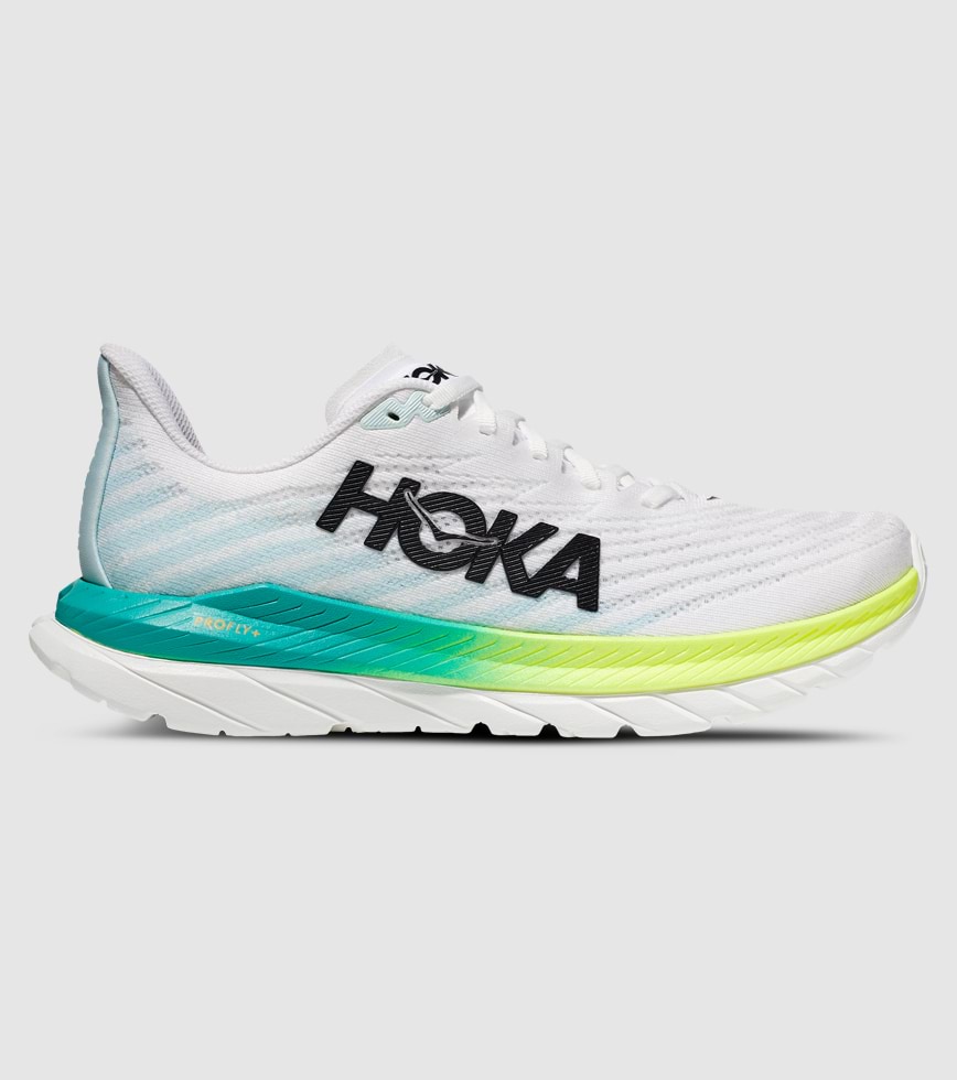 HOKA MACH 5 MENS WHITE BLUE GLASS The Athlete s Foot