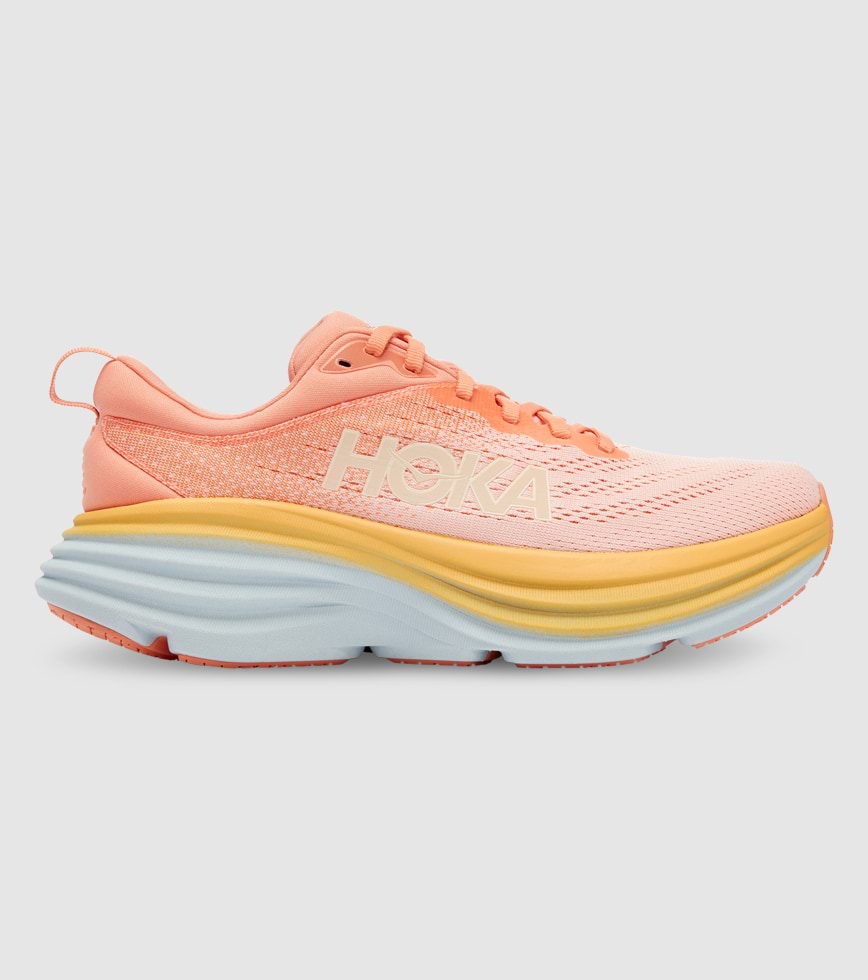 HOKA BONDI 8 WOMENS SHELL CORAL PEACH PARFAIT