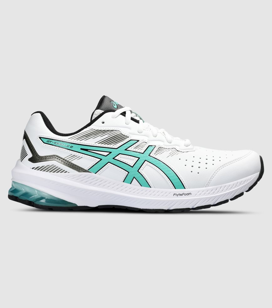 ASICS GT 1000 LE 2 2E WIDE MENS WHITE AURORA GREEN The