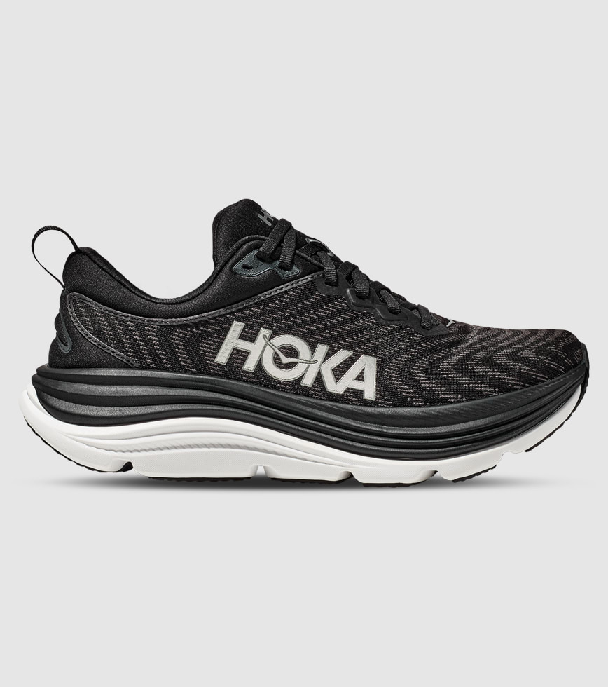 HOKA ONE ONE GAVIOTA 5 D WIDE WOMENS BLACK WHITE The