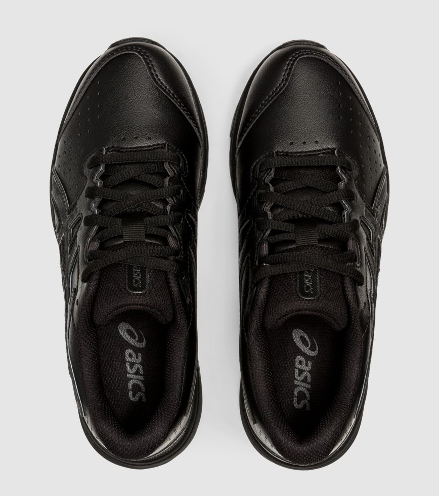 Asics black leather best sale school shoes