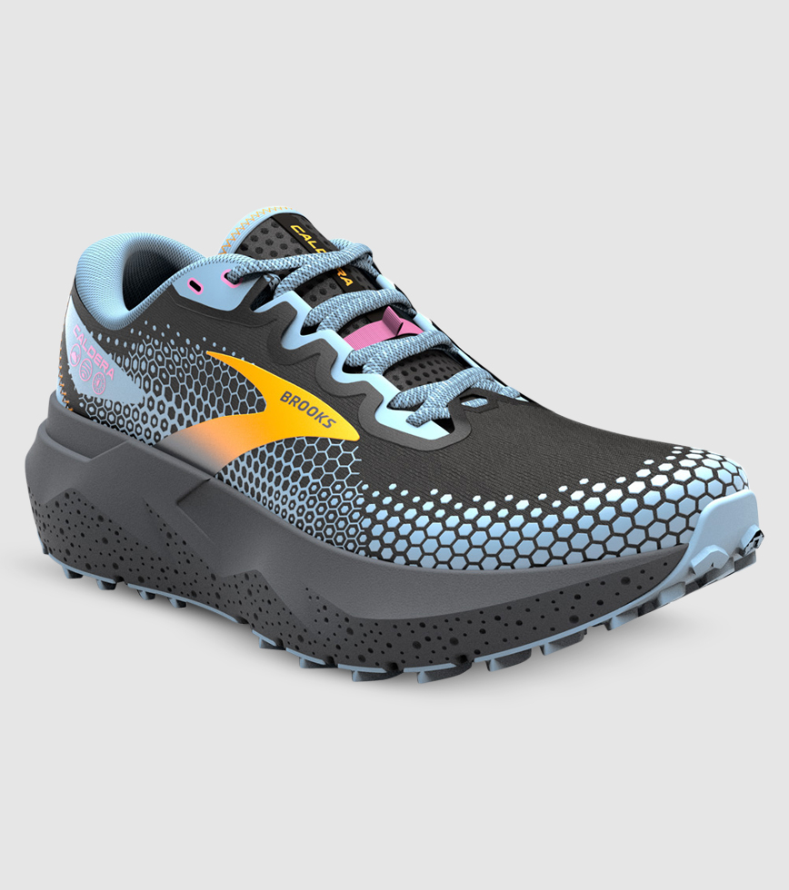 BROOKS CALDERA 6 WOMENS BLACK BLUE YELLOW The Athlete s Foot