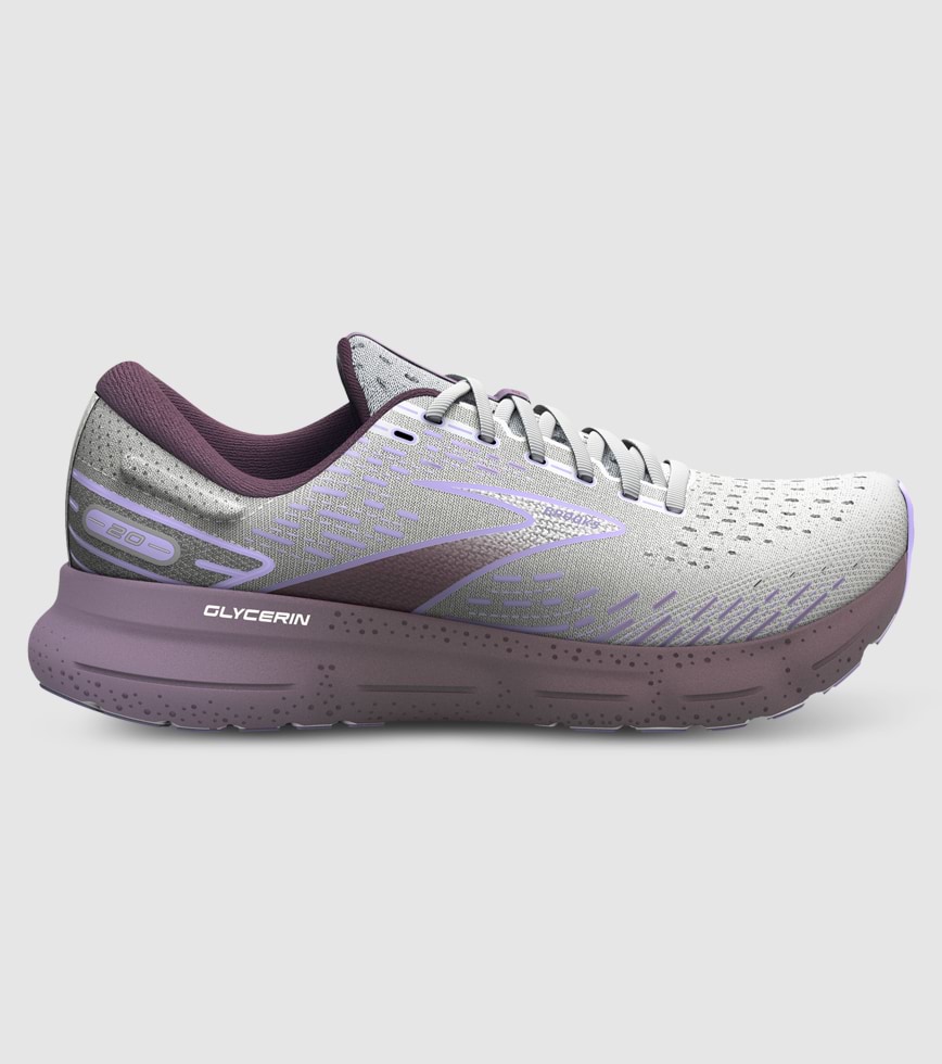 BROOKS GLYCERIN 20 WOMENS WHITE ORCHID LAVENDER