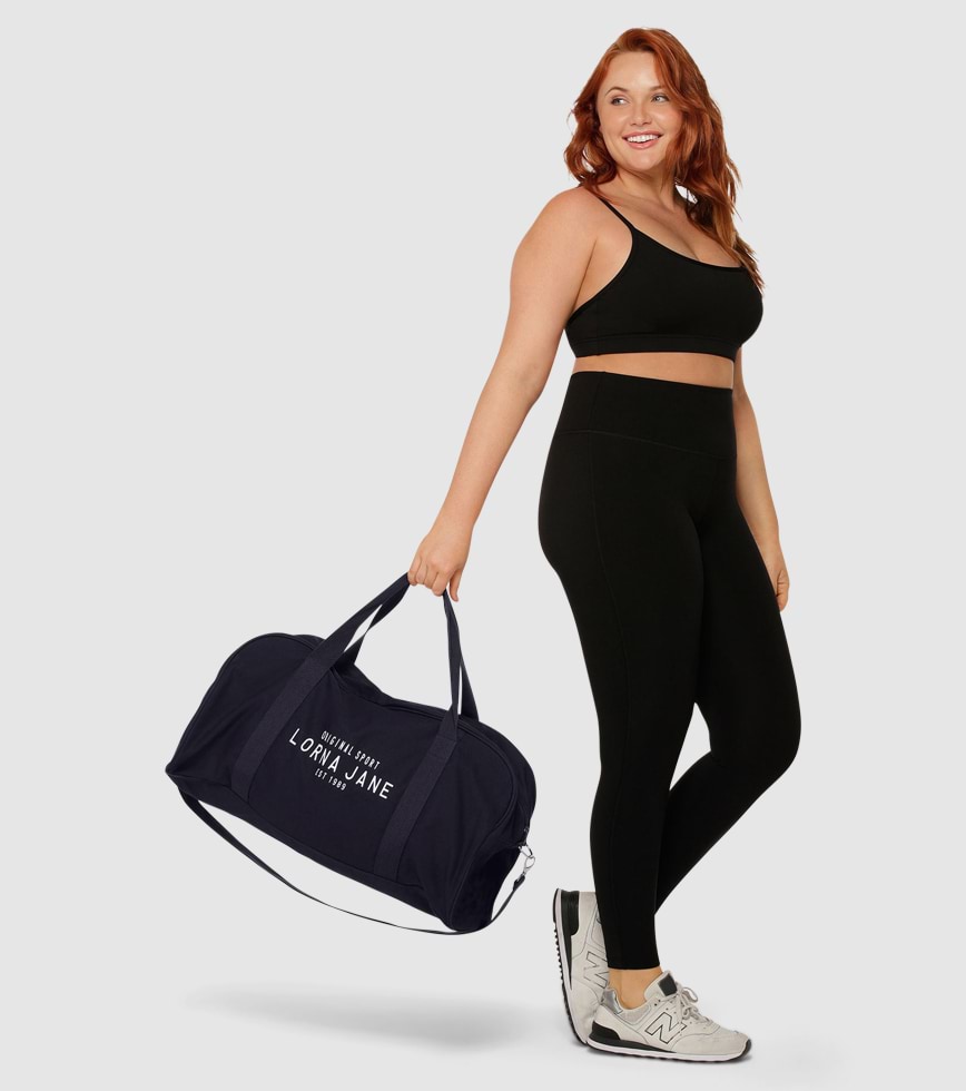 LORNA JANE ORIGINAL SPORT CANVAS DUFFLE BAG FRENCH NAVY The