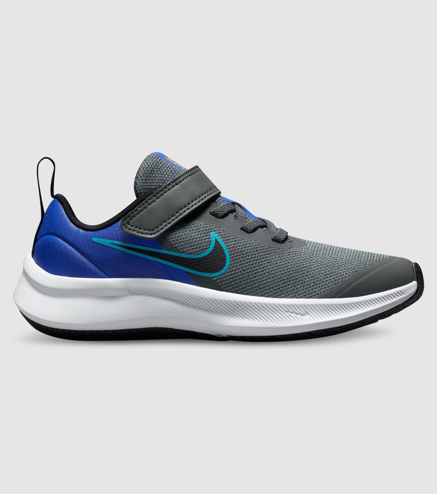 NIKE STAR RUNNER 3 PS KIDS IRON GREY BLACK BLUE LIGHTNING The