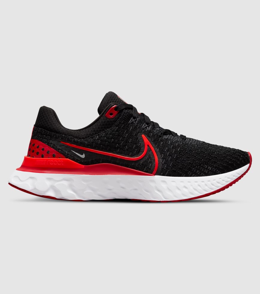 NIKE REACT INFINITY RUN FLYKNIT 3 WOMENS BLACK BRIGHT CRIMSON UNIVERSITY  RED