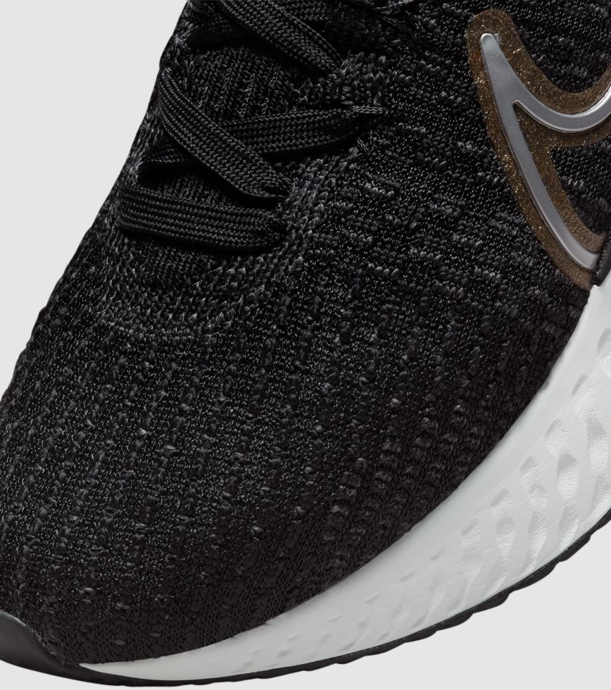 Nike women's epic react flyknit running shoes - deals black/metallic gold