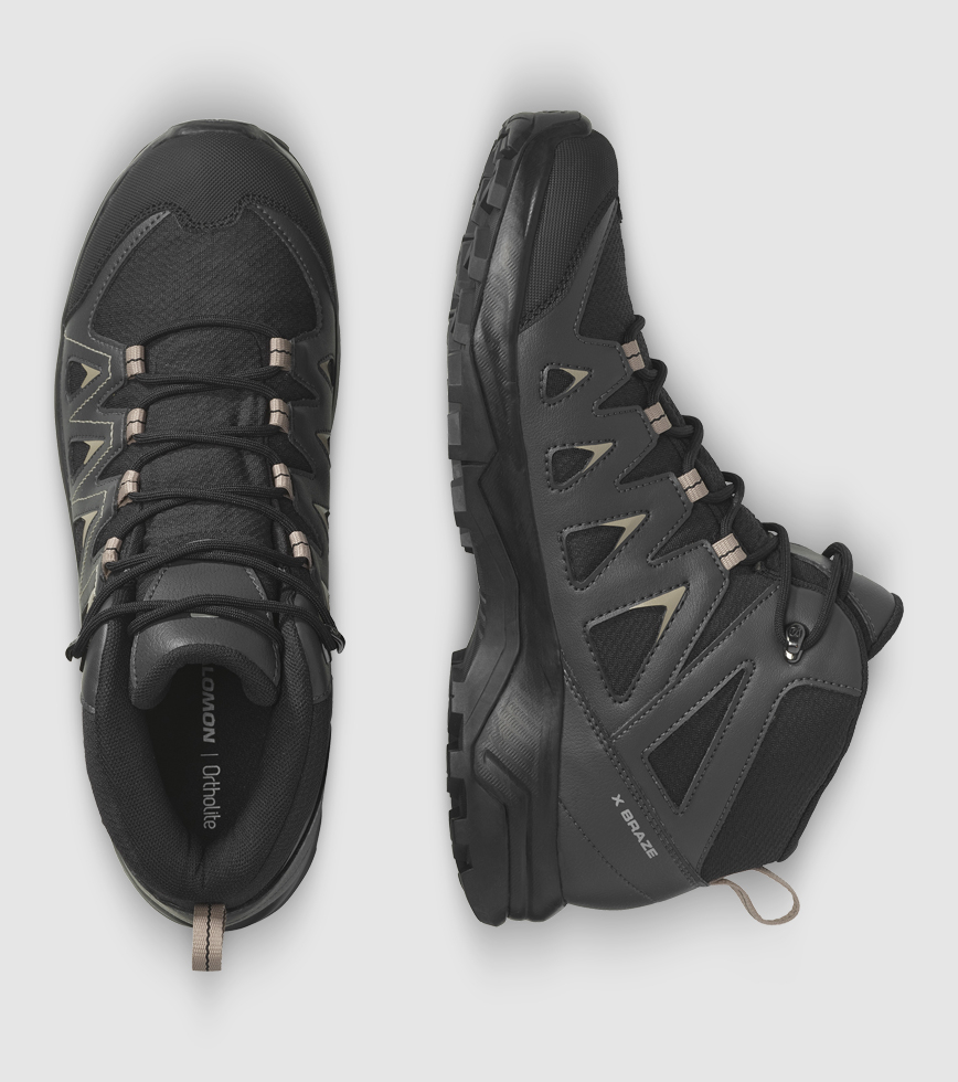 SALOMON X BRAZE MID GORE TEX MENS BLACK PHANTOM VINTAGE KHAKI
