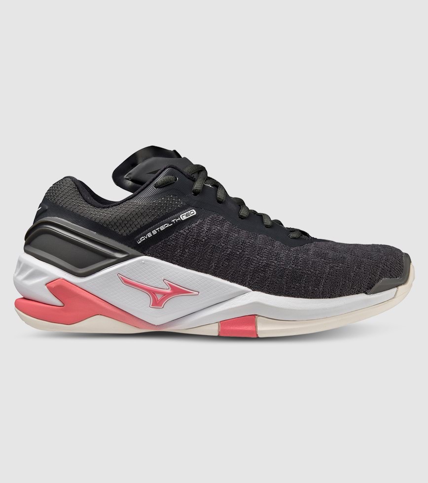 MIZUNO WAVE STEALTH NEO NETBALL D WOMENS BLACK OYSTER SUN KISSED