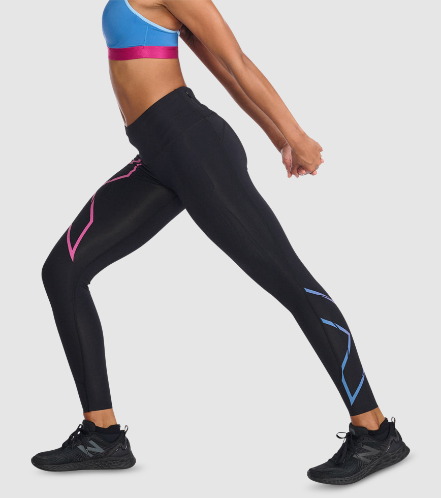 2XU LIGHT SPEED MID RISE COMPRESSION TIGHTS WOMENS BLACK FESTIVAL