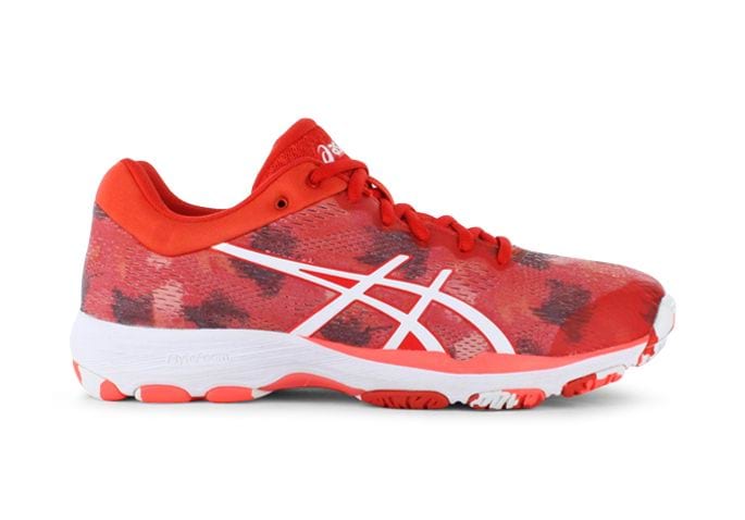 asics gel professional ff fiery red netball trainers