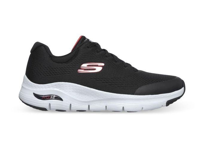 SKECHERS ARCH FIT MENS BLACK RED | The Athlete's Foot