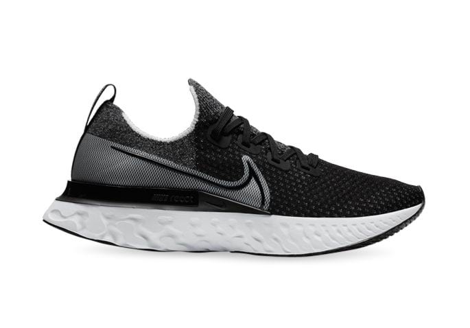 NIKE REACT INFINITY RUN FLYKNIT MENS BLACK BLACK WHITE | The Athlete's Foot