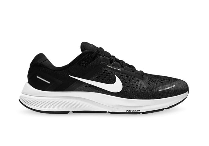 NIKE AIR ZOOM STRUCTURE 23 MENS BLACK WHITE ANTHRACITE | The Athlete's Foot