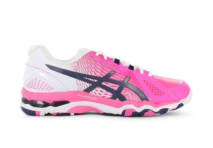 pink asics netball trainers