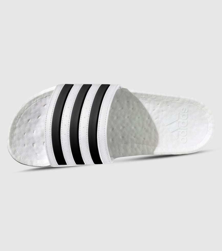 ADIDAS ADILETTE BOOST MENS CLOUD WHITE CORE BLACK The Athlete's Foot