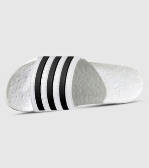 ADIDAS ADILETTE BOOST MENS CLOUD WHITE CORE BLACK The Athlete's Foot