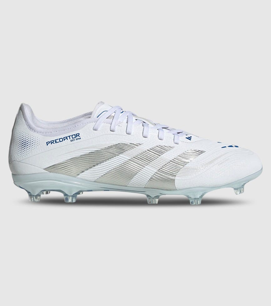 ADIDAS PREDATOR PRO (FG) MENS FOOTBALL BOOTS WHITE SILVER MET BRIGHT ROYAL  | The Athlete's Foot
