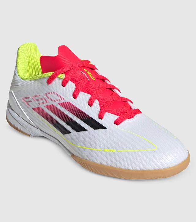 ADIDAS F50 LEAGUE INDOOR (GS) KIDS FOOTBALL BOOTS FTWWHT CBLACK SYELLO | The Athlete's Foot ADIDAS F50 LEAGUE INDOOR (GS) KIDS FOOTBALL BOOTS FTWWHT CBLACK SYELLO | The Athlete's Foot