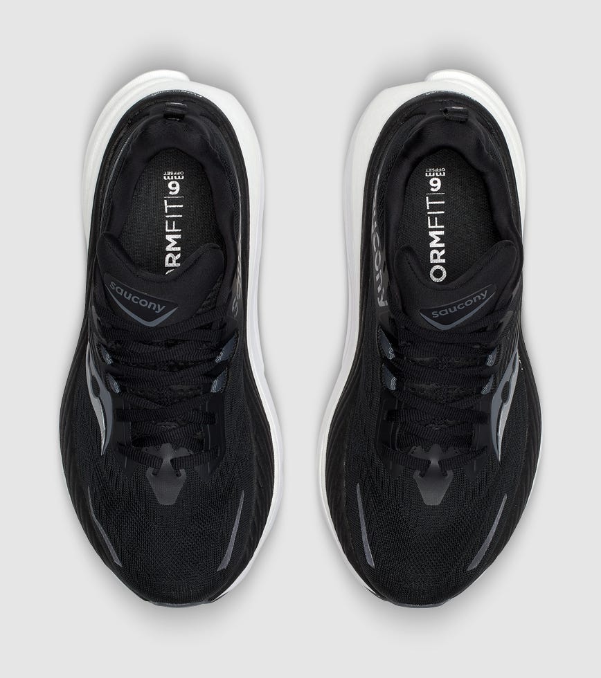 SAUCONY HURRICANE 24 (D WIDE) WOMENS BLACK CARBON The Athlete's Foot