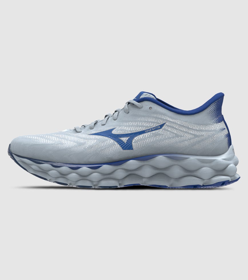 NEW MIZUNO men\'s wave sky 8 running shoe in plein air/laser blue Mizuno Wave Sky 8 Men main image 4