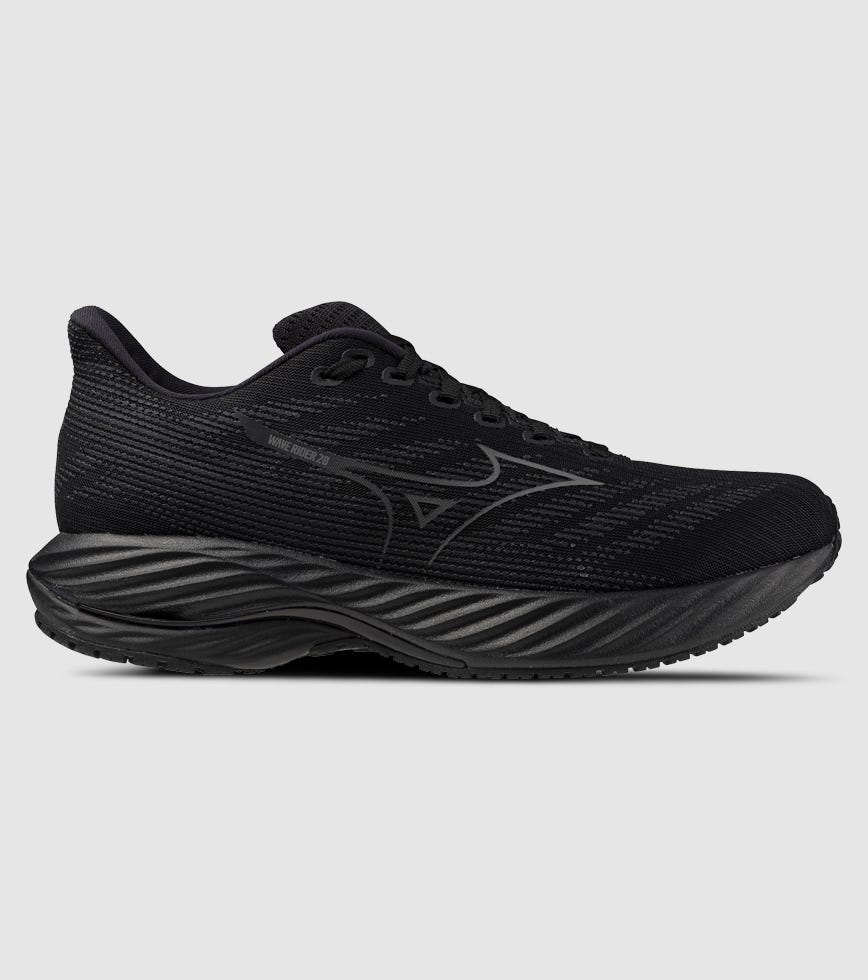 MIZUNO WAVE RIDER 28 MENS BLACK QUIET SHADE EBONY The Athlete's Foot