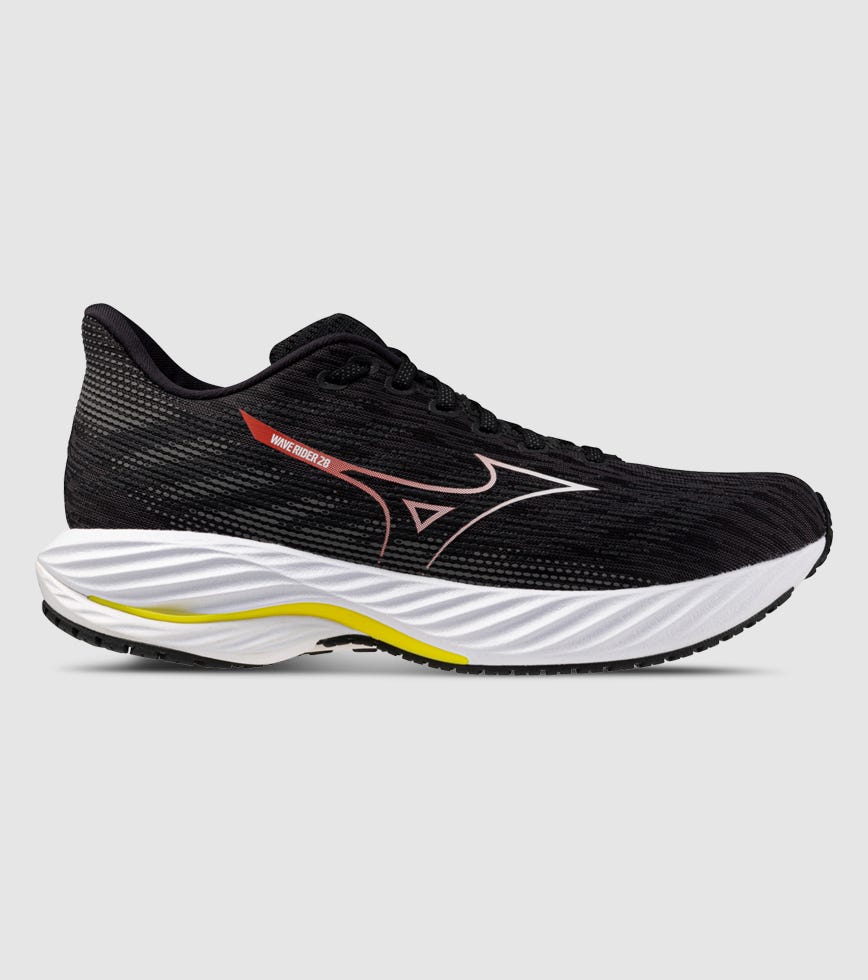 xmw∗∗∗∗∗∗∗∗1 MIZUNO WAVE RIDER 28 (2E WIDE) MENS BLACK WHITE EVENING