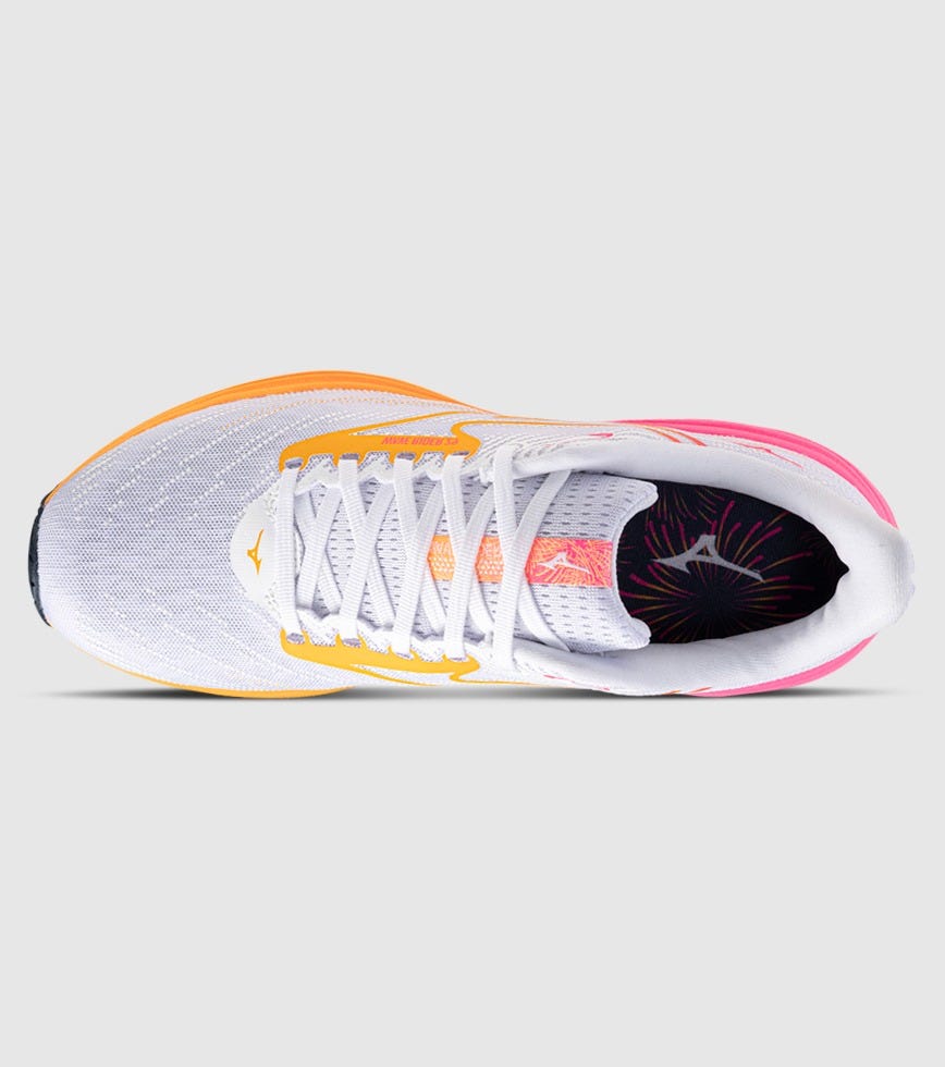 MIZUNO WAVE RIDER 29 HANABI UNISEX WHITE TANG ORANGE PINK TETRA