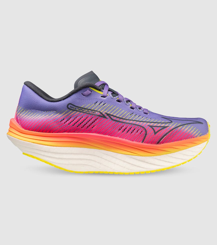 MIZUNO WAVE REBELLION PRO WOMENS HIGH VIS PINK OMBRE BLUE PURPLE