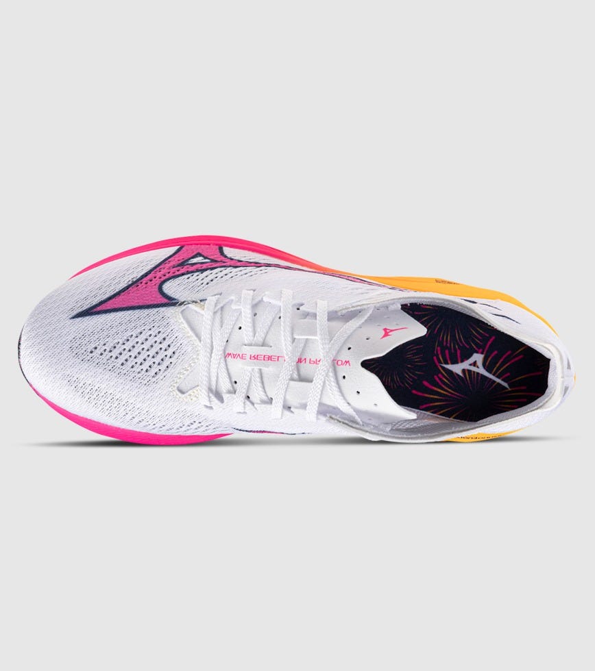 MIZUNO WAVE REBELLION PRO LOW UNISEX HANABI WHITE PINK TETRA TANG