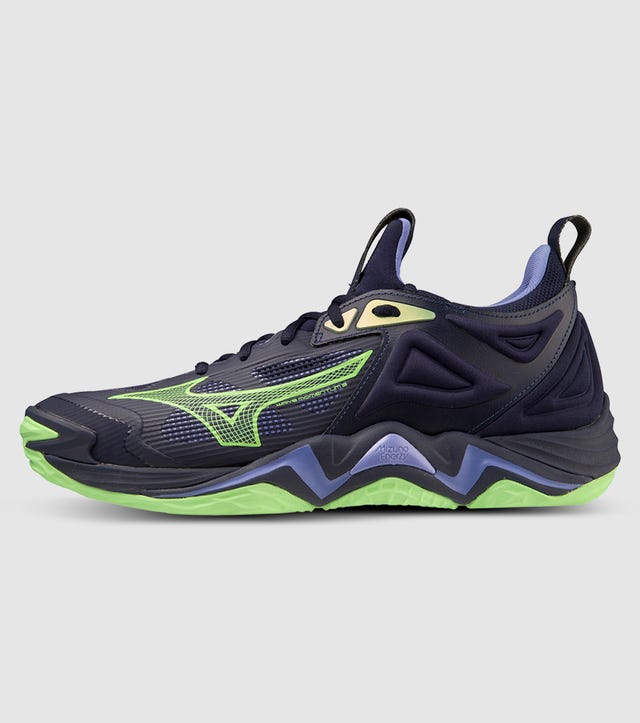 MIZUNO WAVE MOMENTUM (U) MENS EVENING BLUE TECHNO GREEN IOLITE