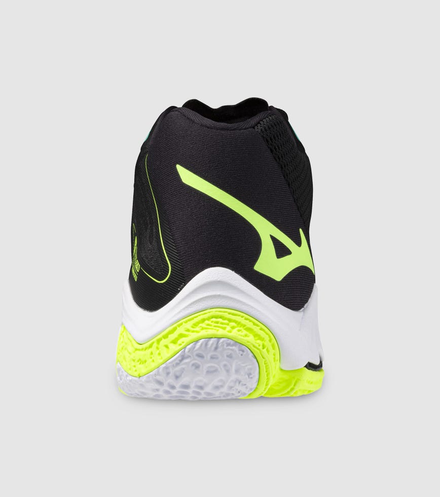 MIZUNO WAVE LIGHTNING Z8 MID MENS BLACK MIZUNO NEO LIME ATLANTIS