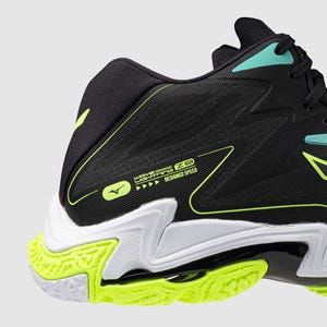 MIZUNO WAVE LIGHTNING Z8 MID MENS BLACK MIZUNO NEO LIME ATLANTIS
