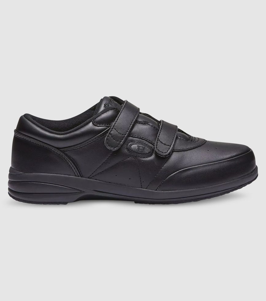 womens black leather walking shoes