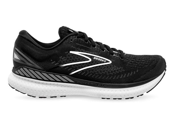 Side view of a Brooks sneaker