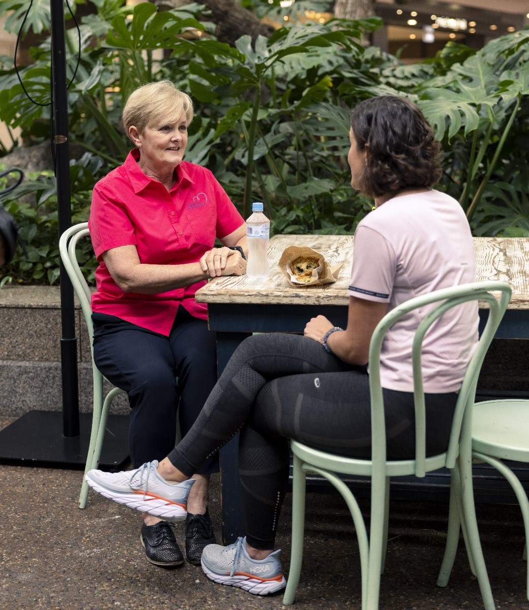 Peta discusses nursing with The Athlete's Foot