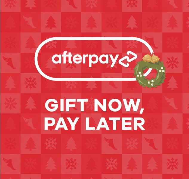 Red Christmas banner for Afterpay, says Gift Now, Pay Later